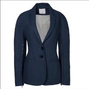 COPY - Tibi Navy TS Hessian Linen Blazer